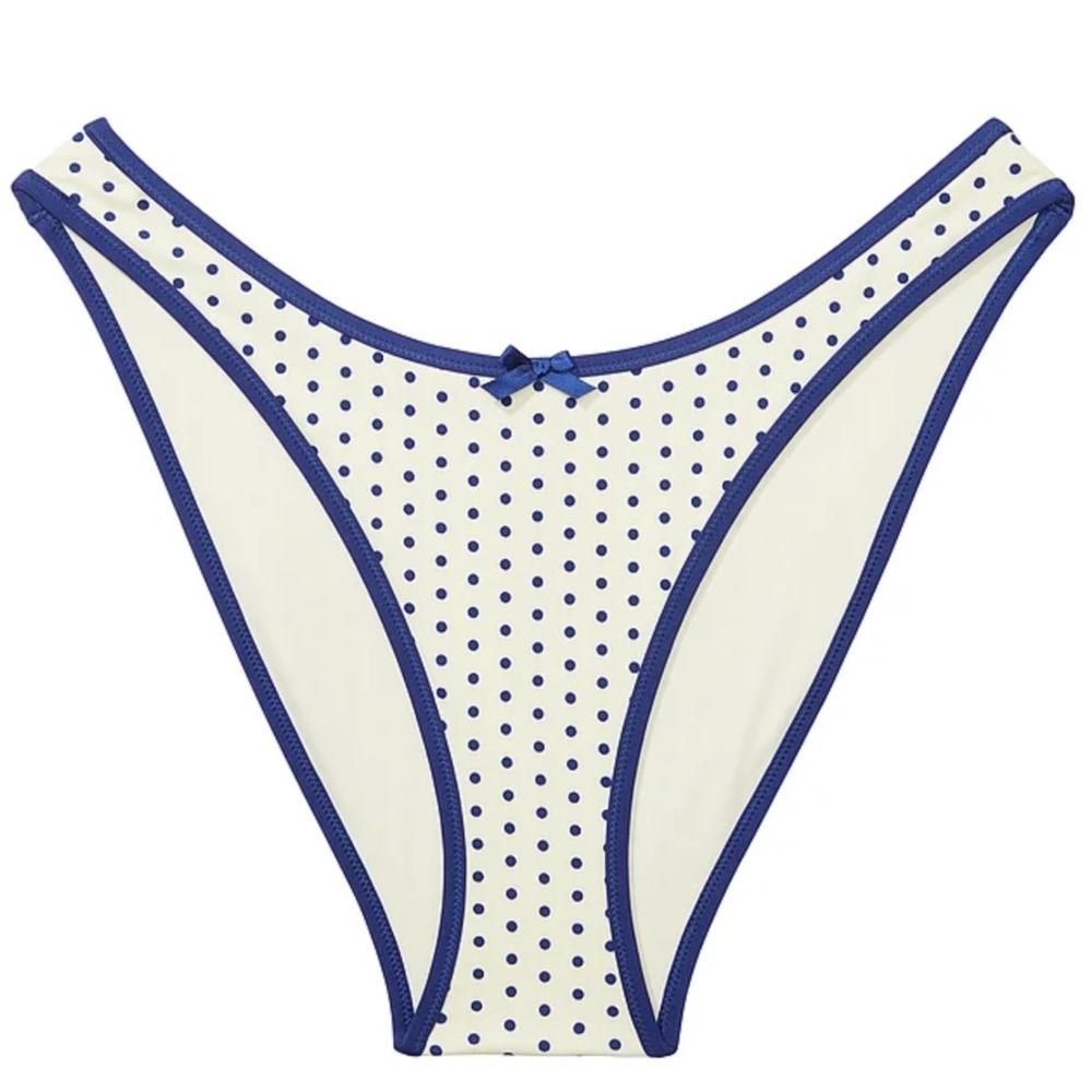 NWT Frankie’s Bikinis XL Golden Hour Bikini Bottom Polka Dot Bow High-leg